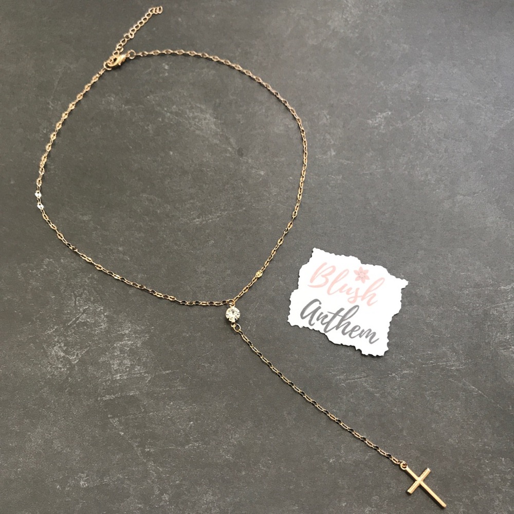 3 for $25 cross with cz tassel necklace - Picture 5 of 8